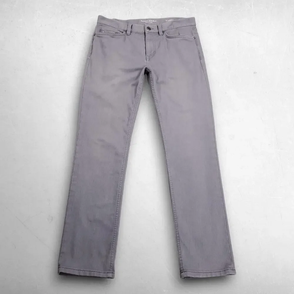 Banana Republic Traveler Slim Fit Jeans Men 31x30 Gray Stretch Comfort Gorpcore